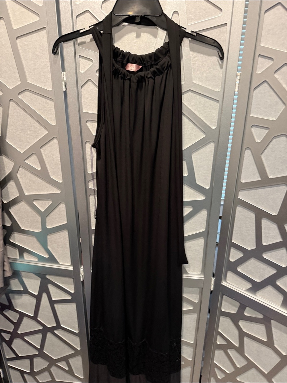 SJS Black Ruched Waist Maxi Dress